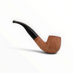 Pipa Floppypipe Primitive curva in radica naturale liscia con bocchino in metacrilato nero e foratura da 9 mm