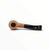Pipa Floppypipe Primitive liscia in radica naturale grezza con bocchino in metacrilato nero e foratura da 9 mm