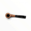 Pipa Floppypipe Primitive liscia in radica naturale grezza con bocchino in metacrilato nero e foratura da 9 mm