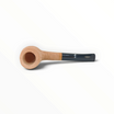 Pipa Floppypipe Primitive semi curva in radica grezza naturale con bocchino in metacrilato nero e filtro da 9 mm