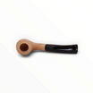 Pipa Floppypipe Primitive liscia in radica naturale grezza con bocchino in metacrilato nero e foratura da 9 mm