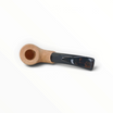 Pipa Floppypipe Primitive in radica naturale grezza con bocchino nero, design artigianale Made in Italy