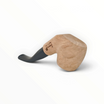 Pipa Floppypipe Primitive grezza in radica naturale liscia con bocchino nero, artigianato Made in Italy