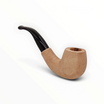Pipa Floppypipe Primitive Bent Apple in radica naturale liscia con bocchino in metacrilato nero e filtro da 9 mm