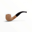 Pipa Floppypipe Primitive curva in radica naturale grezza con bocchino in metacrilato nero e foratura da 9 mm.