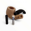 Pipa Floppypipe Primitive liscia in radica naturale con bocchino nero, filtro a carboni attivi e riduttore inclusi