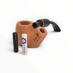 Pipa Floppypipe Primitive in radica naturale con bocchino nero, filtro a carboni attivi e riduttore inclusi