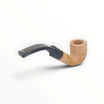 Pipa Floppypipe Primitive sabbiata in radica naturale con bocchino in metacrilato nero e filtro da 9 mm