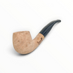 Pipa Floppypipe Primitive sabbiata in radica naturale con bocchino in metacrilato nero e foratura da 9 mm