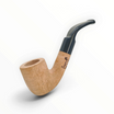 Pipa Floppypipe Primitive curva in radica grezza sabbiata con bocchino in metacrilato nero e filtro da 9 mm