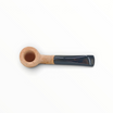 Pipa Floppypipe Primitive sabbiata in radica naturale con bocchino in metacrilato nero e filtro da 9 mm