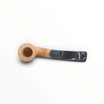 Pipa Floppypipe Primitive sabbiata in radica naturale con bocchino in metacrilato nero e foratura da 9 mm