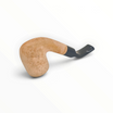 Pipa Floppypipe Primitive sabbiata in radica naturale con bocchino in metacrilato nero e foratura da 9 mm