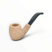 Pipa Floppypipe Primitive Bent sabbiata in radica naturale chiara con bocchino in metacrilato nero e filtro 9mm