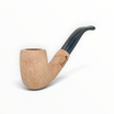 Pipa Floppypipe Primitive curva sabbiata in radica naturale con bocchino in metacrilato nero e filtro da 9mm