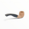 Pipa Floppypipe Primitive curva in radica sabbiata naturale con bocchino in metacrilato nero e filtro da 9 mm