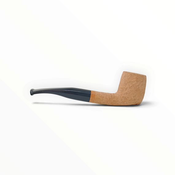 Pipa Floppypipe Primitive semi curva sabbiata in radica naturale con bocchino in metacrilato nero e filtro 9mm