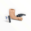 Pipa Floppypipe Primitive sabbiata in radica naturale con bocchino in metacrilato, filtro 9mm e riduttore inclusi.