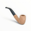 Pipa Floppypipe Primitive curva in radica naturale sabbiata con bocchino in metacrilato nero e filtro da 9 mm