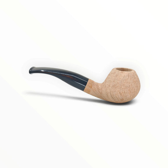 Pipa Floppypipe Primitive Diplomat sabbiata in radica naturale con bocchino in metacrilato nero e filtro 9mm