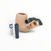 Pipa Floppypipe Primitive sabbiata in radica naturale con bocchino nero, filtro 9mm e riduttore inclusi