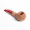 Pipa Floppypipe Savinelli Fragola 320 KS in radica naturale con rusticatura a semi, bocchino rosso e veretta verde.