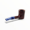 Pipa Floppypipe Savinelli Oceano 311 KS liscia bordeaux con bocchino in metacrilato blu e bianco effetto onde marine