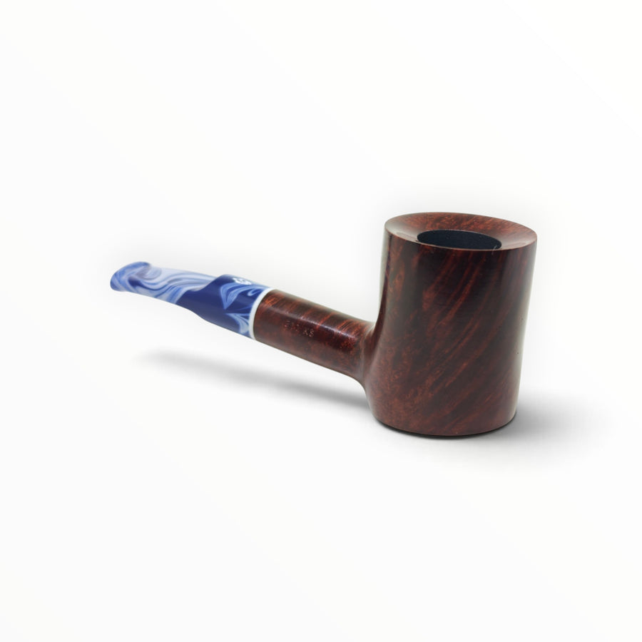 Pipa Floppypipe Savinelli Oceano 311 KS liscia bordeaux con bocchino in metacrilato blu e bianco effetto onda