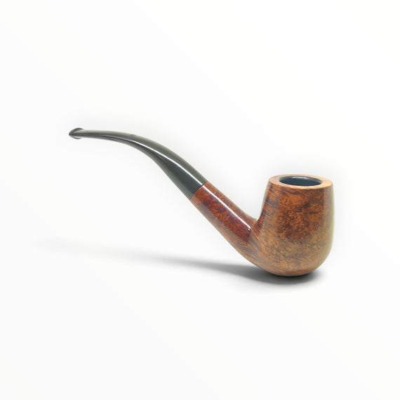 Pipa Floppypipe Savinelli Punto Oro anni '70 in radica liscia fiammata con bocchino curvo in ebanite nera