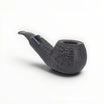Pipa Talamona Reverse Calabash Bent Apple Chubby Sabbiata nera in radica con finitura sabbiata e bocchino in metacrilato.