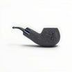 Pipa Talamona Reverse Calabash Bent Apple Chubby Sabbiata nera in radica con finitura sabbiata e bocchino in metacrilato.