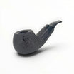 Pipa Talamona Reverse Calabash Bent Apple Chubby Sabbiata in radica nera sabbiata con bocchino in metacrilato nero.