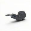 Pipa Talamona Reverse Calabash Bent Apple Chubby Sabbiata nera in radica con bocchino in metacrilato.