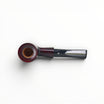 Pipa Floppypipe Talamona Suprema Billiard in radica liscia rossa con sistema Reverse Calabash e bocchino nero.