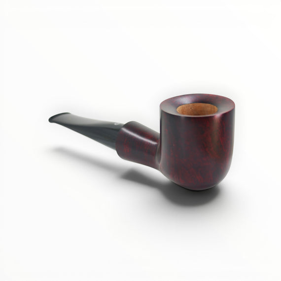 Pipa Talamona Suprema Billiard in radica liscia rossa con sistema Reverse Calabash e bocchino in metacrilato nero