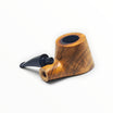 Pipa Floppypipe Radice Toto in legno di ulivo liscio con venature naturali e bocchino a sella nero, artigianale.