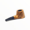 Pipa Floppypipe Radice Toto in legno di ulivo liscio con venature naturali e bocchino a sella in metacrilato nero
