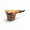 Pipa Floppypipe Radice Toto in legno di ulivo liscio con venature naturali e bocchino a sella in metacrilato nero