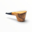 Pipa Floppypipe Radice Totò in legno di ulivo liscio con venature naturali e bocchino a sella in metacrilato nero