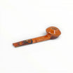 Floppypipe Pipa Pascucci Rhodesian Long Shank, smooth briar bowl with rusticated base, amber marbled mouthpiece. Handmade Italian pipe.