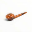Floppypipe Pipa Pascucci Rhodesian pipe, smooth briar bowl with a rustic sandblasted base, long shank, and amber marbled mouthpiece.