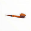 Floppypipe Pipa Pascucci Rhodesian Long Shank pipe, smooth briar bowl top, dark sandblasted base, marbled amber methacrylate mouthpiece.