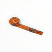 Floppypipe Pipa Pascucci Rhodesian Long Shank pipe, smooth briar bowl with rustic sandblasted base, amber marbled mouthpiece. Handmade Italian.