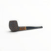 Floppypipe Pipa Talamona Rusticata Latakia 822 apple pipe with 9mm filter and adapter. Rustic dark briar bowl with smooth natural briar stem and gold band.