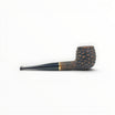 Floppypipe Pipa Talamona Rusticata Latakia 822 apple pipe with 9mm filter and adapter. Rustic briar bowl with smooth natural briar stem and gold band.