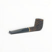Floppypipe Pipa Talamona Rusticata Latakia 806 Billiard pipe with rustic bowl and black mouthpiece, gold band