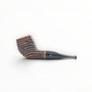 Floppypipe Sandstorm Panel Stand Up pipe, geometric briar wood with dark marbled mouthpiece. Handmade Italian pipe.