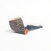 Floppypipe Sandstorm Panel Stand Up pipe in briar wood with dark marbled mouthpiece. Geometric design.