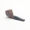 Floppypipe Sandstorm Panel Stand Up pipe, geometric briar wood with dark marbled methacrylate stem.