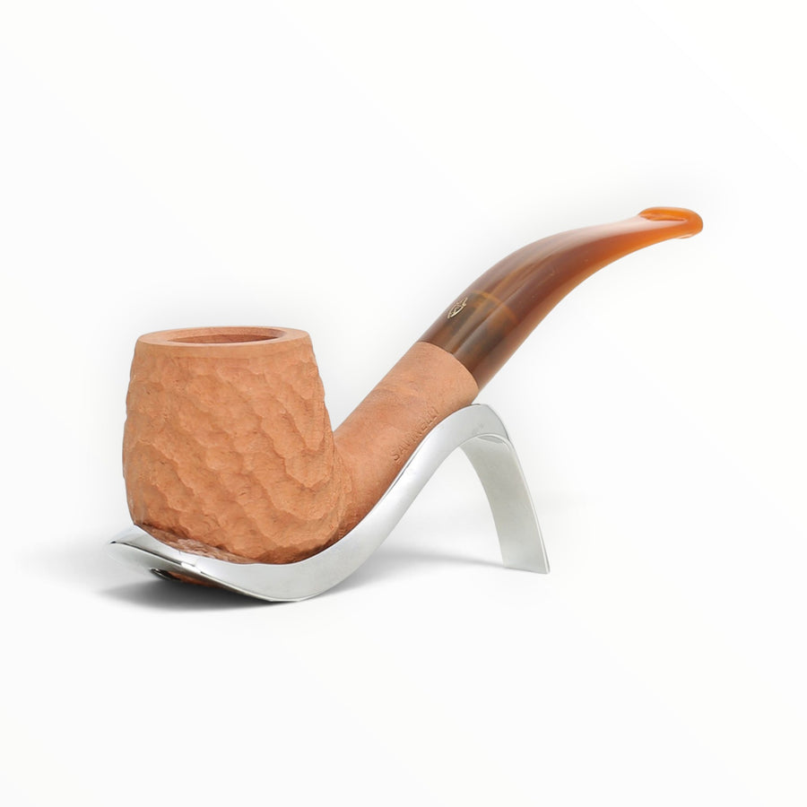 Pipa Floppypipe Savinelli Dune Naturale 601 in radica chiara con finitura ondulata e bocchino in metacrilato beige